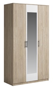 Шкаф 3 двери Genesis Светлана, с зеркалом, белый/дуб сонома в Миассе