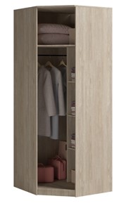 Распашной шкаф угловой Светлана, с зеркалом, белый/дуб сонома в Копейске - предосмотр 1