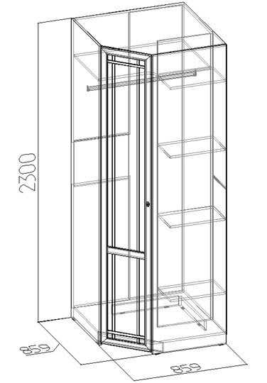 Шкаф угловой Sherlock 63+ фасад стандарт, Дуб Сонома в Магнитогорске - изображение 2