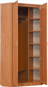 Распашной шкаф 401 угловой со штангой, цвет Венге в Магнитогорске - предосмотр 1
