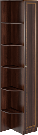 Угловой шкаф-стеллаж Беатрис М14 правый (Орех Гепланкт) в Магнитогорске - изображение