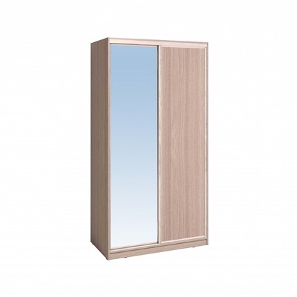 Шкаф 2-х створчатый 1200 Домашний Зеркало/ЛДСП, Ясень шимо светлый в Миассе - изображение