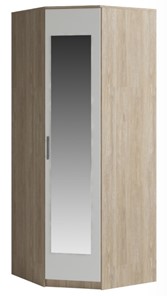 Распашной шкаф угловой Genesis Светлана, с зеркалом, белый/дуб сонома в Магнитогорске
