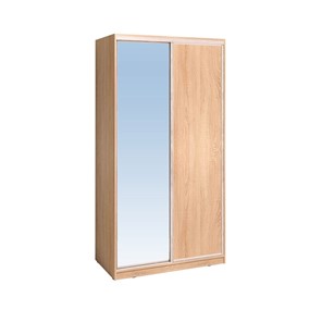 Шкаф 2-х дверный 1200 Домашний Зеркало/ЛДСП, Дуб Сонома в Миассе