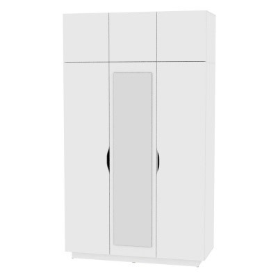 Шкаф распашной Аврора (H21 М) 2322х1351х540 Белый в Миассе - изображение