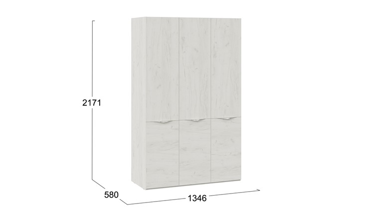 Шкаф 3-х створчатый Либерти, Дуб крафт белый СМ-297.07.431 в Челябинске - изображение 3