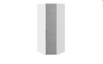 Шкаф угловой Наоми с зеркальной правой дверью, цвет Белый глянец СМ-208.07.07 R в Миассе