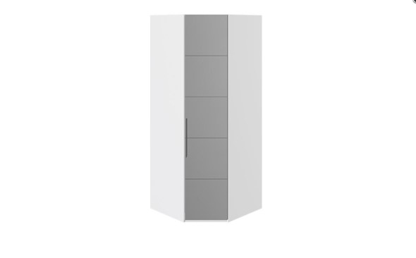 Шкаф угловой Наоми с зеркальной правой дверью, цвет Белый глянец СМ-208.07.07 R в Златоусте - изображение