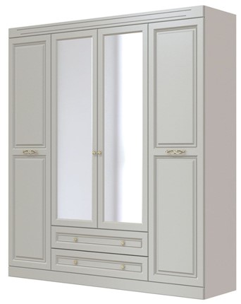 Шкаф четырехдверный Олимп ШР-4 (Фисташковый) 2 зеркала в Копейске - изображение