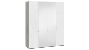 Шкаф для одежды Эмбер СМ-348.07.013 (Дуб Гамильтон/Белый глянец) в Копейске