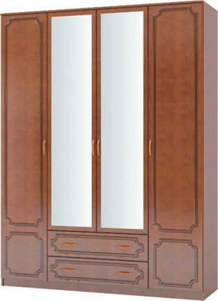 Шкаф четырехстворчатый Лак ШР-4 (Орех) в Магнитогорске - изображение