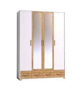 Шкаф для одежды Айрис 555, Белый-Дуб золотистый в Копейске