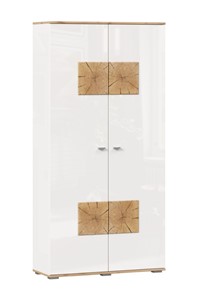 Шкаф двухстворчатый Фиджи с декоративными накладками 659.150, Дуб Золотой/Белый в Миассе