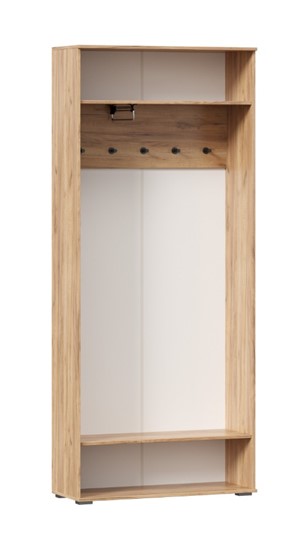 Шкаф двухстворчатый Фиджи с декоративными накладками 659.310, Дуб Золотой/Белый в Челябинске - изображение 2