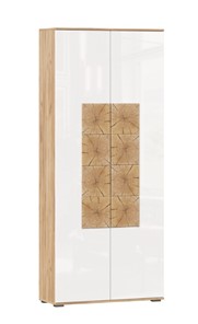Шкаф двухстворчатый Фиджи с декоративными накладками 659.310, Дуб Золотой/Белый в Копейске