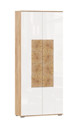 Шкаф двухстворчатый Фиджи с декоративными накладками 659.310, Дуб Золотой/Белый в Миассе - изображение