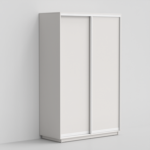 Шкаф 2-х дверный ЭКО-Сим Д 220х140х60, Белый матовый/белый глянец в Миассе