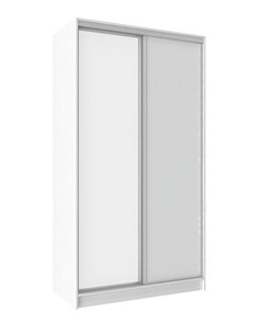 Шкаф 2-х створчатый 1200 Домашний Зеркало/ЛДСП, Белый в Копейске