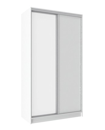 Шкаф 2-х створчатый 1200 Домашний Зеркало/ЛДСП, Белый в Челябинске - изображение
