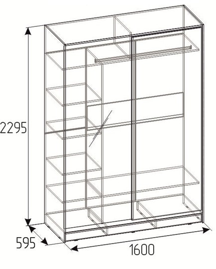 Шкаф 2-х дверный 1600 Домашний Зеркало/ЛДСП, Дуб табачный Craft в Копейске - изображение 2