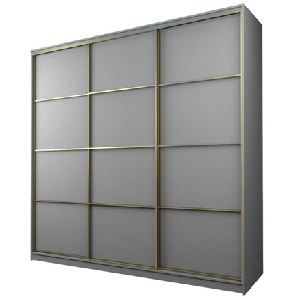 Шкаф 3-х дверный MAX МШ-25-6-27/2-111, Профиль Золото/Цвет Серый в Челябинске - изображение