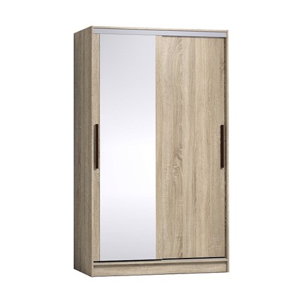 Шкаф 2-х дверный Strike 1200  Зеркало/ЛДСП (Дуб Сонома) в Миассе - изображение