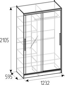Шкаф 2-х дверный Strike 1200 Зеркало/ЛДСП (Atelier светлый) в Миассе - предосмотр 3