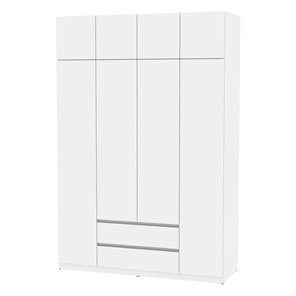 Шкаф 4-дверный Аларти Malta light H302 + Антресоль HA4 (Белый) в Миассе