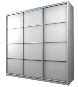 Шкаф 3-х дверный MAX МШ-25-6-24/2-111, Профиль Серебро/Цвет Белый в Челябинске