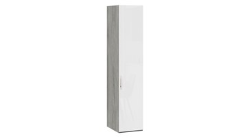 Шкаф для белья Эмбер СМ-348.07.001 (Дуб Гамильтон/Белый глянец) в Челябинске - предосмотр
