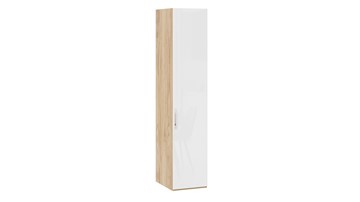Шкаф для белья Эмбер СМ-348.07.001 (Яблоня Беллуно/Белый глянец) в Магнитогорске