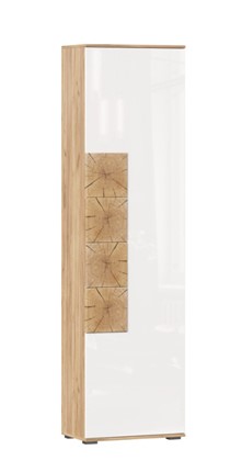 Шкаф одностворчатый Фиджи с декоративными накладками 659.300, Дуб Золотой/Белый в Челябинске - изображение