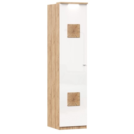 Шкаф одностворчатый с декор. накладками Фиджи 659.225, белый в Челябинске - изображение