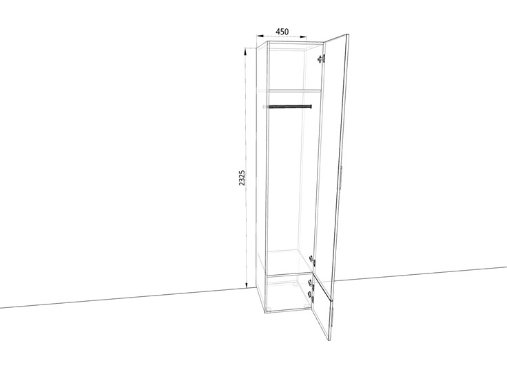 Распашной шкаф 450х500х2325мм (Ш4319) Белый/Жемчуг в Челябинске - изображение 1