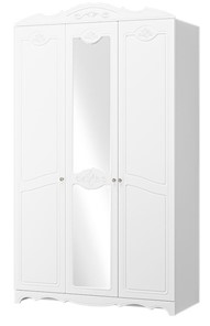 Шкаф трехдверный в спальню Лотос ШР-3 (Белый) 1 зеркало в Копейске