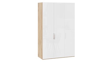 Шкаф для одежды Эмбер СМ-348.07.008 (Яблоня Беллуно/Белый глянец) в Златоусте