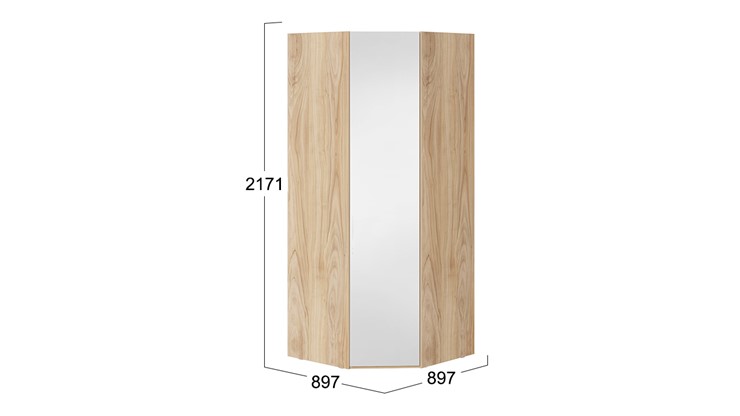 Шкаф для одежды Эмбер СМ-348.07.007 R (Яблоня Беллуно/Белый глянец) в Копейске - изображение 1