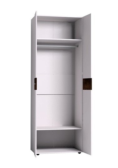 Шкаф для одежды Норвуд 54 фасад стандарт + стандарт, Белый-Орех шоколадный в Челябинске - изображение 1