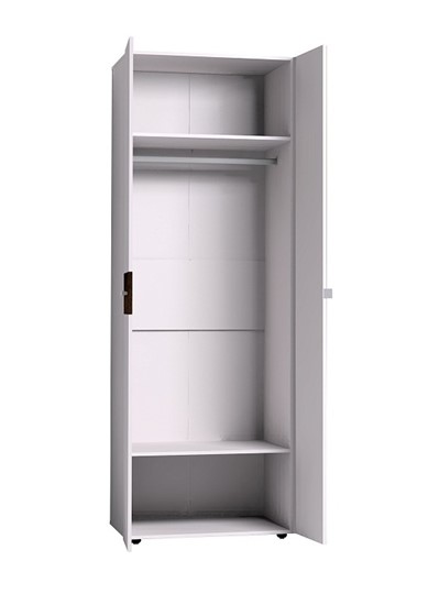 Шкаф для одежды Норвуд 54 фасад зеркало + стандарт, Белый-Орех шоколадный в Копейске - изображение 2