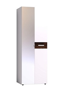 Шкаф для одежды Норвуд 54 фасад зеркало + стандарт, Белый-Орех шоколадный в Магнитогорске