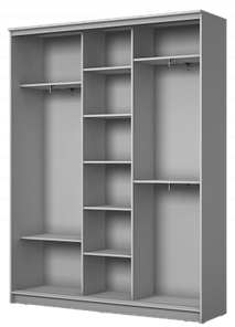 Шкаф 3-х дверный ХИТ 24-4-18-666, с пескоструйным рисунком Горизонтальные полосы №27, Графит в Челябинске - предосмотр 1