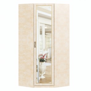 Угловой распашной шкаф Александрия с зеркалом ЛД 625.062, Рустика/Кожа Ленто в Миассе