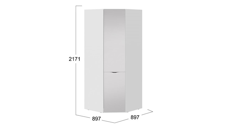 Шкаф угловой Глосс СМ-319.07.312 (Белый глянец) в Миассе - изображение 1