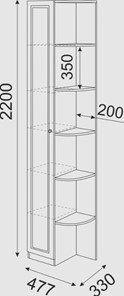 Угловой шкаф-стеллаж Беатрис М13 левый (Орех Гепланкт) в Копейске - предосмотр 3