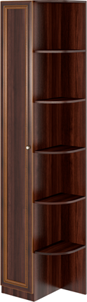 Угловой шкаф-стеллаж Беатрис М13 левый (Орех Гепланкт) в Миассе - изображение