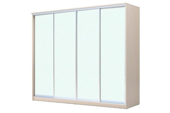 Шкаф 4-х дверный ХИТ 22-24/2-8888, с матовым стеклом, Дуб млечный в Челябинске - изображение