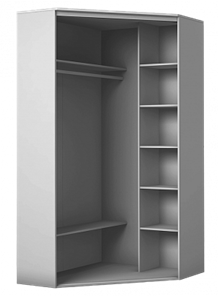 Угловой шкаф с одним зеркалом, ХИТ У-23-4-15, Серая структура в Челябинске - предосмотр 1