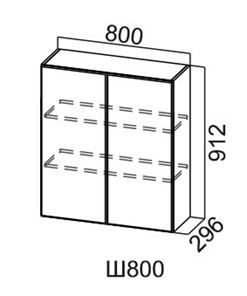 Настенный шкаф Модус, Ш800/912, цемент темный в Миассе