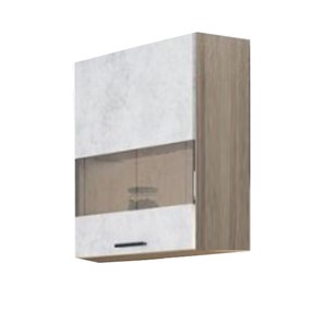 Кухонный шкаф со стеклом Модус, Ш500с/720, цемент светлый в Златоусте