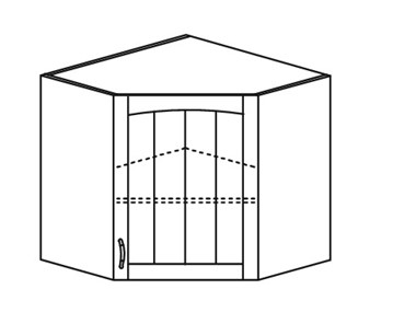 Кухонный шкаф Кантри настенный угловой 718*600*600 мм без стекла в Магнитогорске